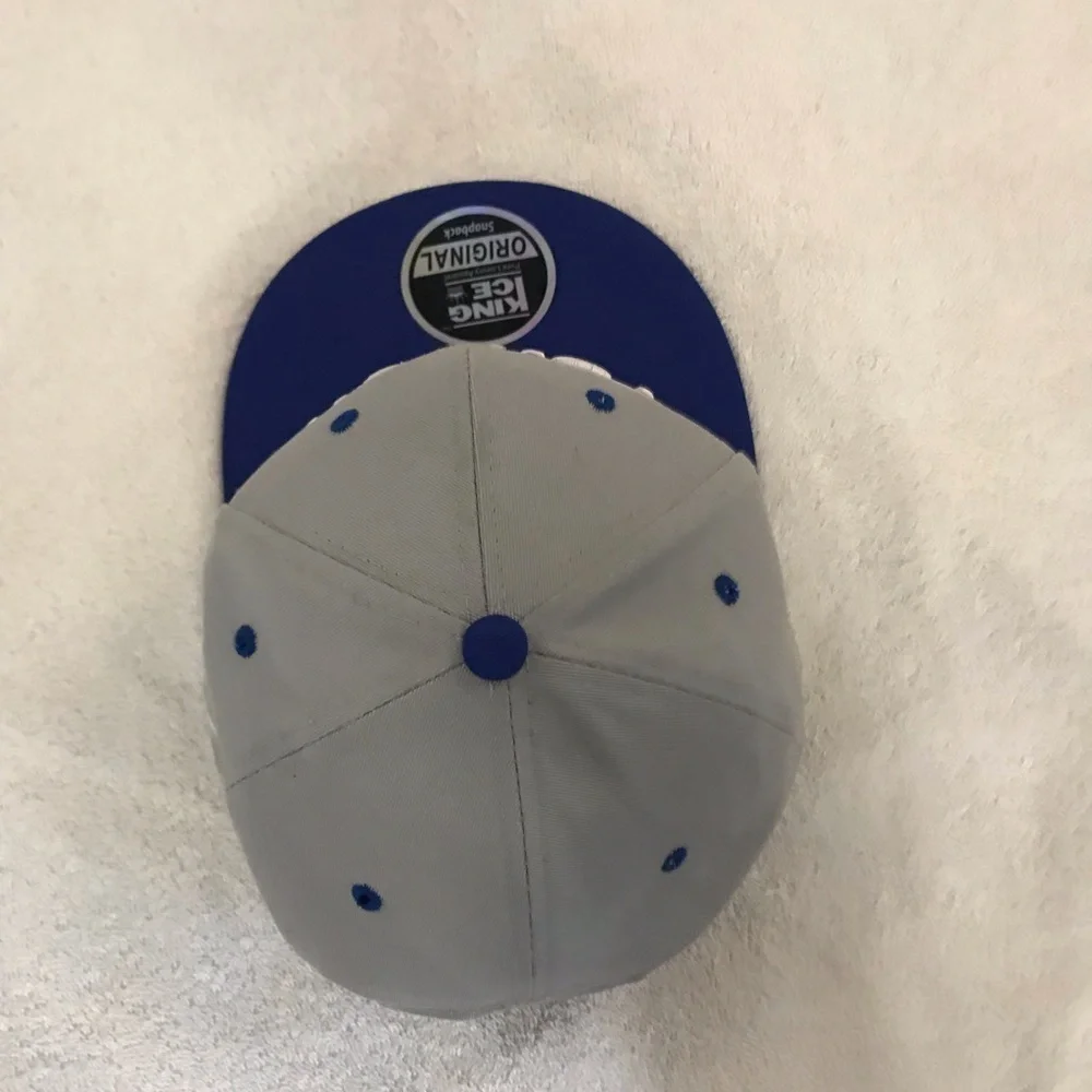 King Ice for London England Grey & Blue SnapBack Adjustable Travel & Ball Cap